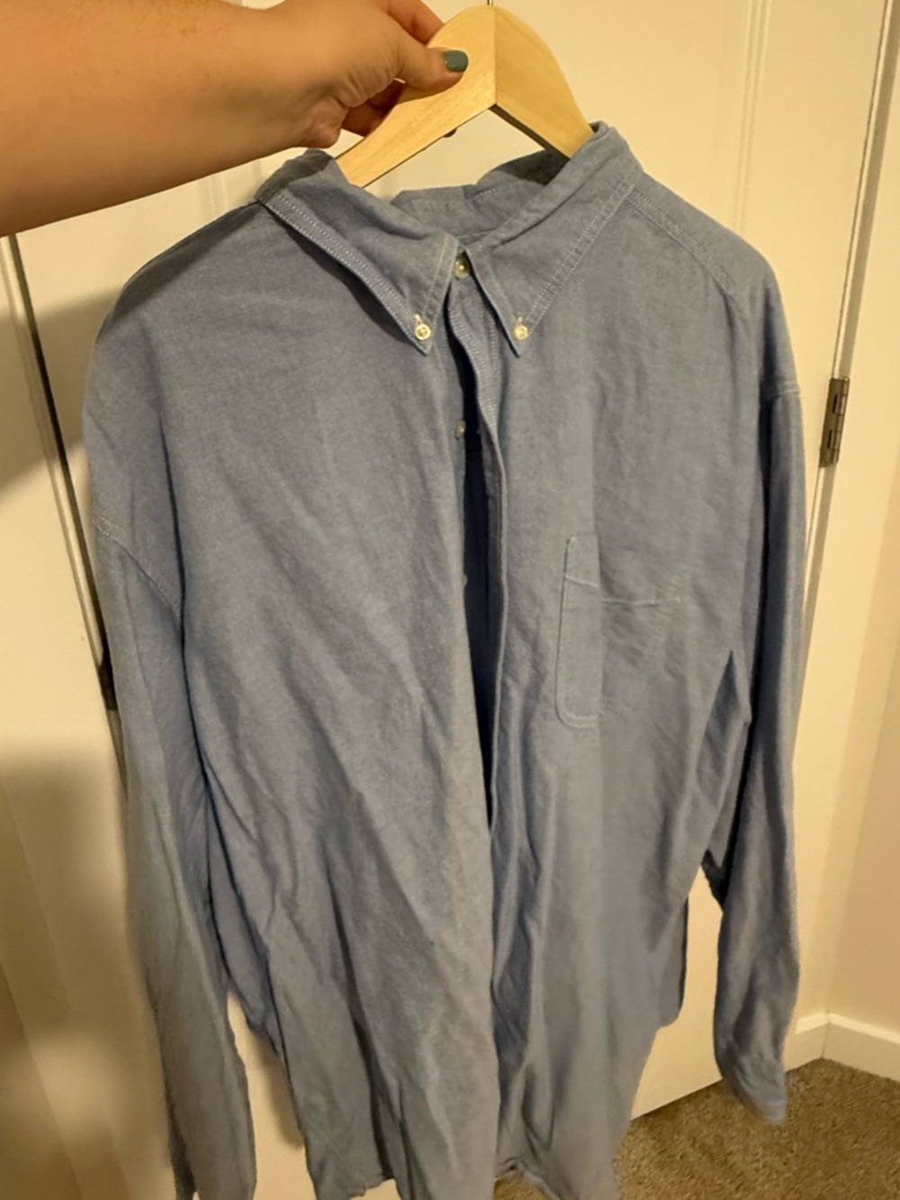 Chaps Light Blue Cotton Shirt with Brand Label